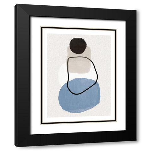 Stones Black Modern Wood Framed Art Print with Double Matting by Dundon, Denise