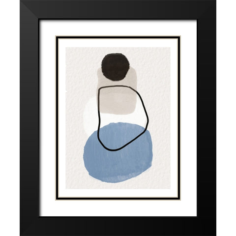 Stones Black Modern Wood Framed Art Print with Double Matting by Dundon, Denise