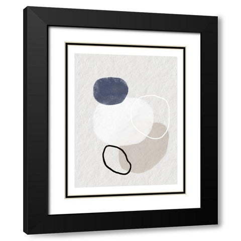 Stones II Black Modern Wood Framed Art Print with Double Matting by Dundon, Denise
