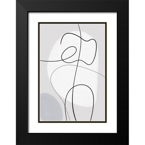 Curvy Lines II Black Modern Wood Framed Art Print with Double Matting by Dundon, Denise