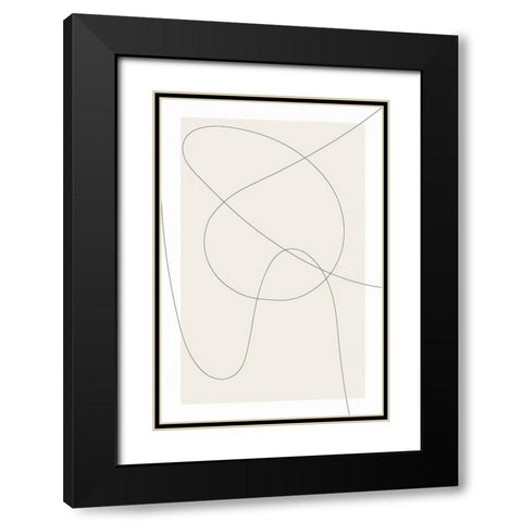 Lines at Play III Black Modern Wood Framed Art Print with Double Matting by Dundon, Denise