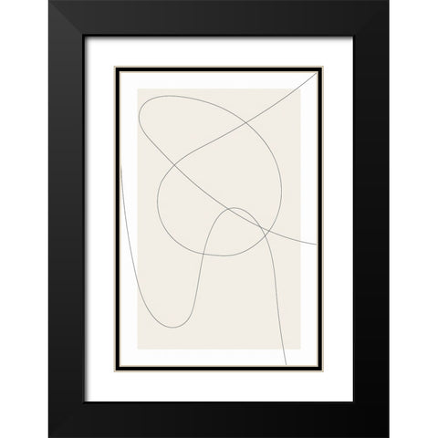Lines at Play III Black Modern Wood Framed Art Print with Double Matting by Dundon, Denise