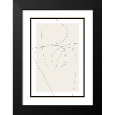 Lines at Play IV Black Modern Wood Framed Art Print with Double Matting by Dundon, Denise