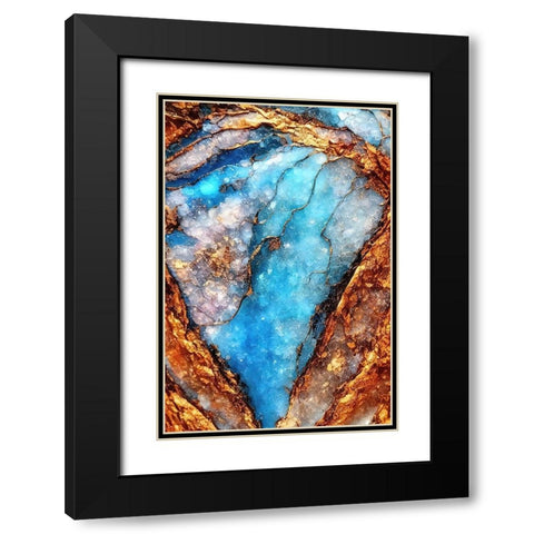 Aqua Pegmatite Black Modern Wood Framed Art Print with Double Matting by Dundon, Denise