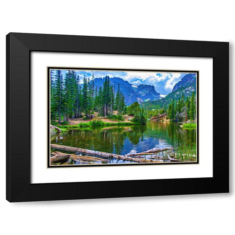 Dream Lake Black Modern Wood Framed Art Print with Double Matting by Dundon, Denise