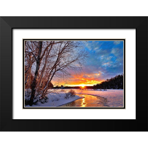 Winter Twilight Black Modern Wood Framed Art Print with Double Matting by Dundon, Denise