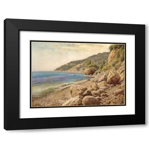 Sandstone Beach Black Modern Wood Framed Art Print with Double Matting by Dundon, Denise