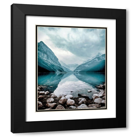 Glacial Lake Black Modern Wood Framed Art Print with Double Matting by Dundon, Denise