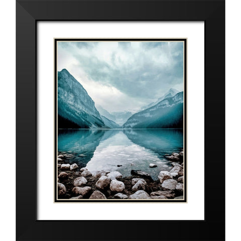 Glacial Lake Black Modern Wood Framed Art Print with Double Matting by Dundon, Denise