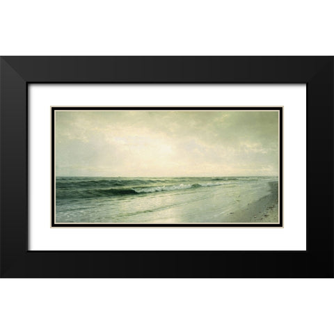 Quiet Seascape Black Modern Wood Framed Art Print with Double Matting by Dundon, Denise