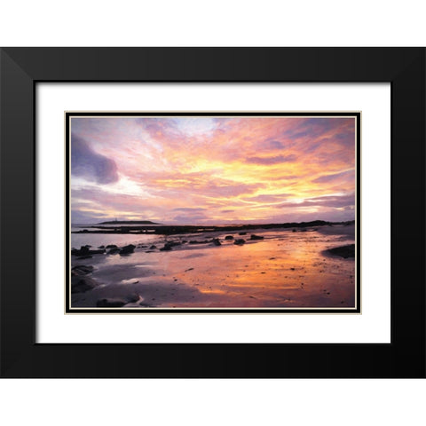 Golden Sunrise Black Modern Wood Framed Art Print with Double Matting by Dundon, Denise