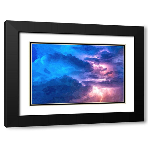 Thunderstorm at Night Black Modern Wood Framed Art Print with Double Matting by Dundon, Denise