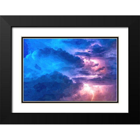 Thunderstorm at Night Black Modern Wood Framed Art Print with Double Matting by Dundon, Denise