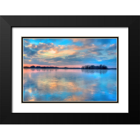 Pastel Clouds at Sunset Black Modern Wood Framed Art Print with Double Matting by Dundon, Denise