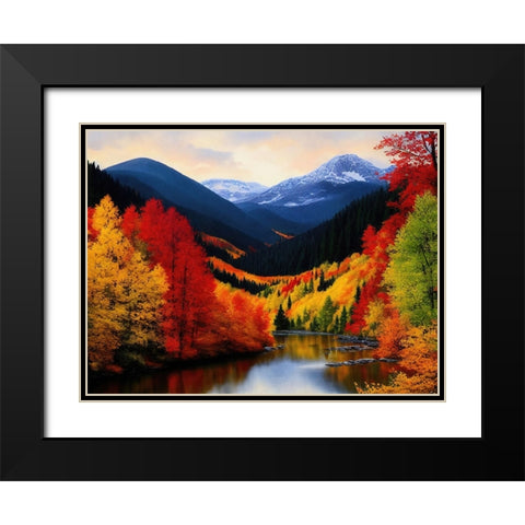 Autumn Vista II Black Modern Wood Framed Art Print with Double Matting by Dundon, Denise