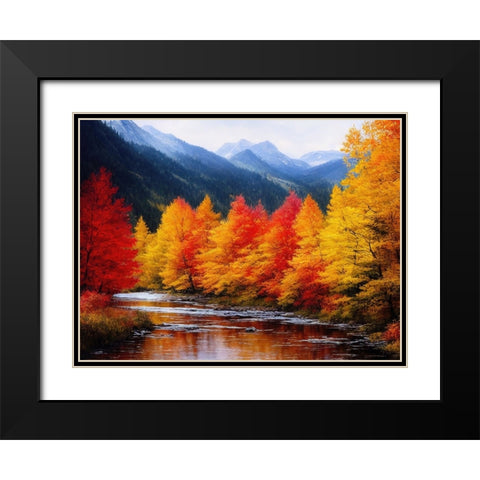 Autumn Vista IV Black Modern Wood Framed Art Print with Double Matting by Dundon, Denise