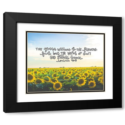 Flowers Fade Black Modern Wood Framed Art Print with Double Matting by Wieners, Valerie