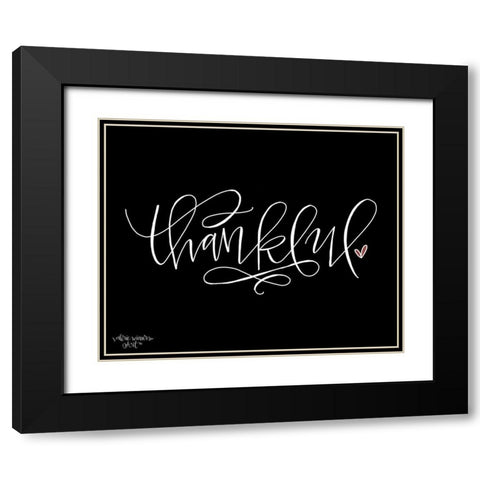 Thankful Black Black Modern Wood Framed Art Print with Double Matting by Wieners, Valerie