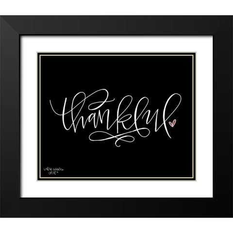 Thankful Black Black Modern Wood Framed Art Print with Double Matting by Wieners, Valerie