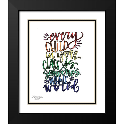 Every Child Colorful Black Modern Wood Framed Art Print with Double Matting by Wieners, Valerie