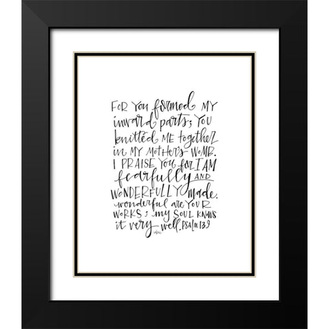 Psalm 139 Black Modern Wood Framed Art Print with Double Matting by Wieners, Valerie