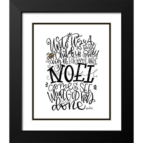 Noel Black Modern Wood Framed Art Print with Double Matting by Wieners, Valerie