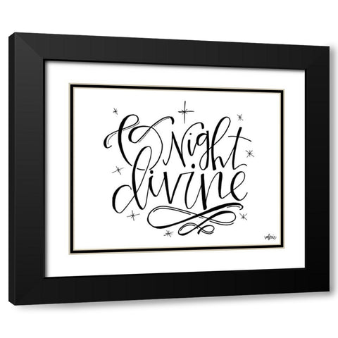 O Night Divine Black Modern Wood Framed Art Print with Double Matting by Wieners, Valerie