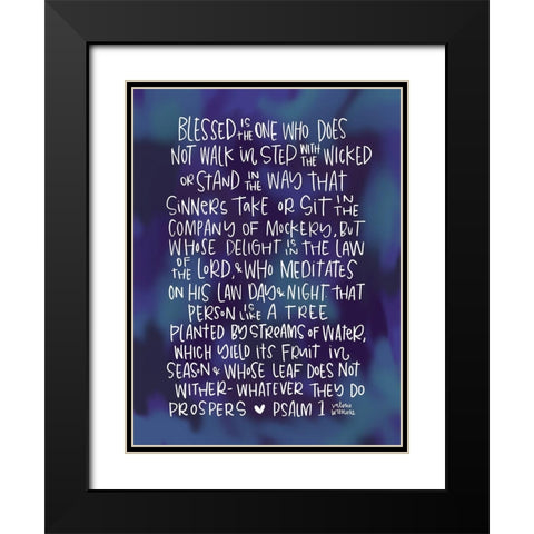 Blessed is the One Black Modern Wood Framed Art Print with Double Matting by Wieners, Valerie