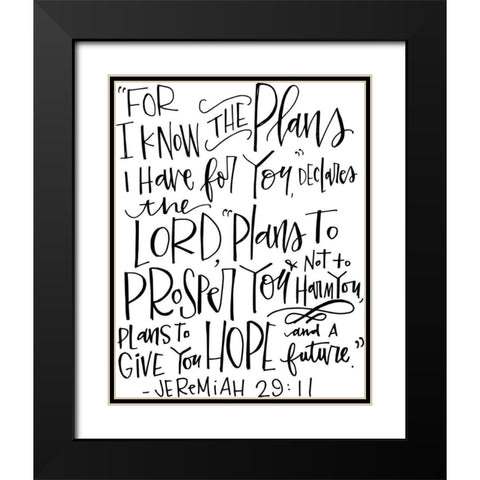 Jeremiah 29:11 Black Modern Wood Framed Art Print with Double Matting by Wieners, Valerie