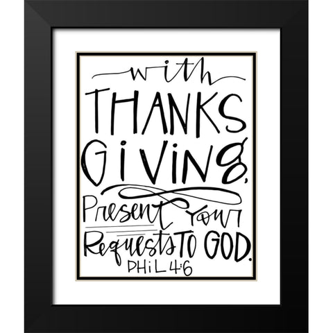 Thanksgiving Present Black Modern Wood Framed Art Print with Double Matting by Wieners, Valerie