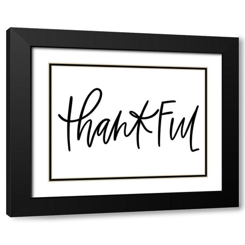 Thankful Black Modern Wood Framed Art Print with Double Matting by Wieners, Valerie