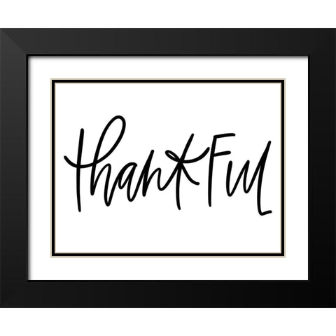 Thankful Black Modern Wood Framed Art Print with Double Matting by Wieners, Valerie