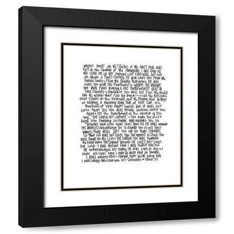 Psalm 91 Black Modern Wood Framed Art Print with Double Matting by Wieners, Valerie