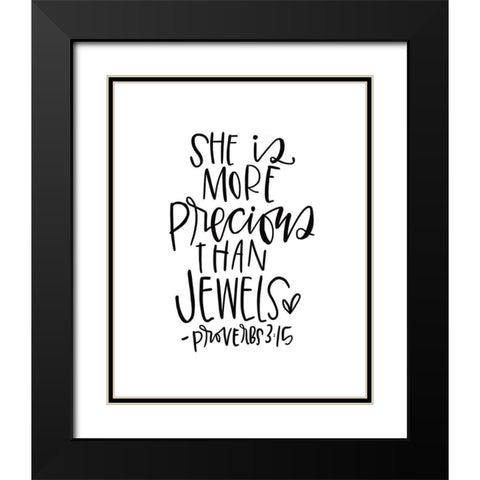 More Precious Than Jewels Black Modern Wood Framed Art Print with Double Matting by Wieners, Valerie