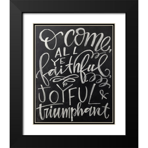 Joyful Chalk Black Modern Wood Framed Art Print with Double Matting by Wieners, Valerie