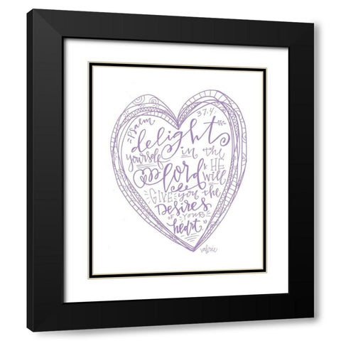 Delight Heart Black Modern Wood Framed Art Print with Double Matting by Wieners, Valerie