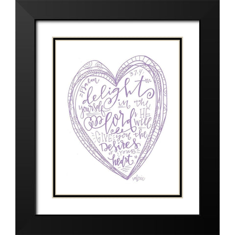 Delight Heart Black Modern Wood Framed Art Print with Double Matting by Wieners, Valerie