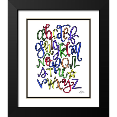 ABC Black Modern Wood Framed Art Print with Double Matting by Wieners, Valerie