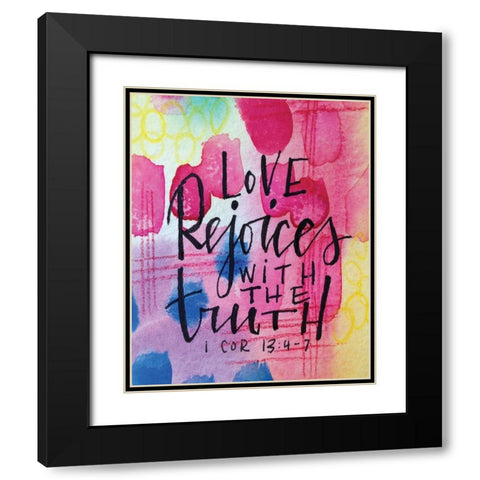 Love Rejoices Black Modern Wood Framed Art Print with Double Matting by Wieners, Valerie