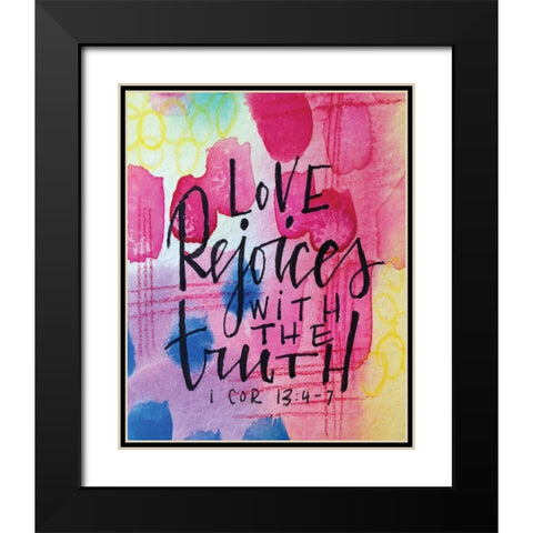 Love Rejoices Black Modern Wood Framed Art Print with Double Matting by Wieners, Valerie