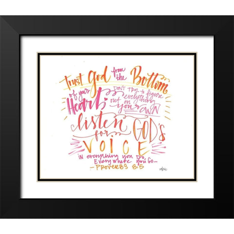Trust God Black Modern Wood Framed Art Print with Double Matting by Wieners, Valerie