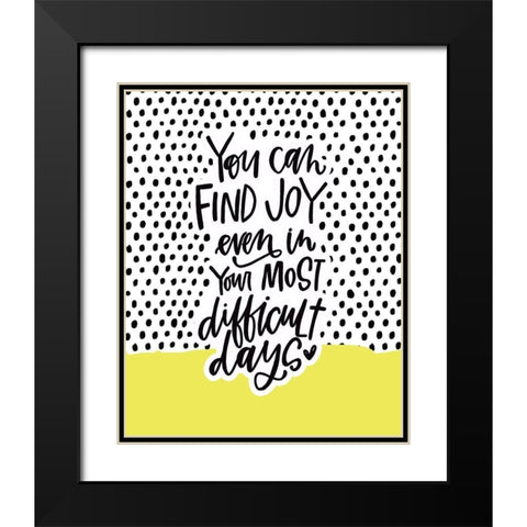 Joy Black Modern Wood Framed Art Print with Double Matting by Wieners, Valerie