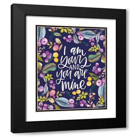 I Am Yours - Navy Black Modern Wood Framed Art Print with Double Matting by Wieners, Valerie