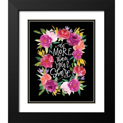 Do More Floral Black Modern Wood Framed Art Print with Double Matting by Wieners, Valerie