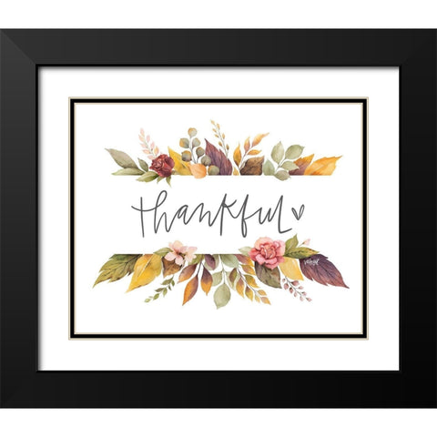 Thankful Banner Black Modern Wood Framed Art Print with Double Matting by Wieners, Valerie