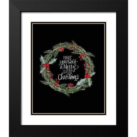 Merry Little Christmas Black Modern Wood Framed Art Print with Double Matting by Wieners, Valerie