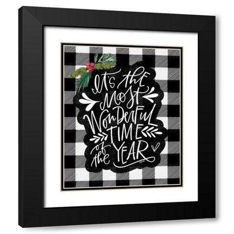 Wonderful Time Black Modern Wood Framed Art Print with Double Matting by Wieners, Valerie