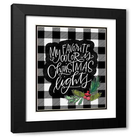 Christmas Lights Black Modern Wood Framed Art Print with Double Matting by Wieners, Valerie