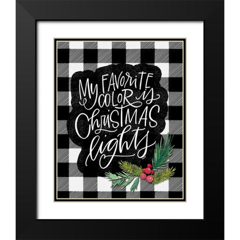 Christmas Lights Black Modern Wood Framed Art Print with Double Matting by Wieners, Valerie