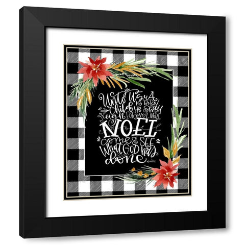 Unto Us a Child Black Modern Wood Framed Art Print with Double Matting by Wieners, Valerie